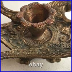 Antique Ornate Brass Bird Candle Holder (VERY RARE)