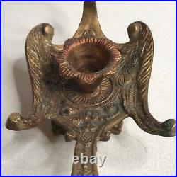 Antique Ornate Brass Bird Candle Holder (VERY RARE)