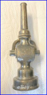 Antique Pat'd 1917 7.5 Vtg Brass Fire Hose Nozzle Elkhart Brass Mfg VERY RARE