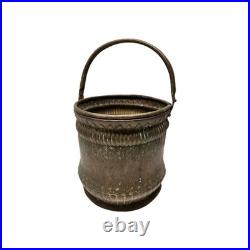 Antique Persian Solid Brass Bucket with Handle Very Rare Heavy Brass