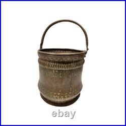 Antique Persian Solid Brass Bucket with Handle Very Rare Heavy Brass