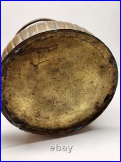 Antique Persian Solid Brass Bucket with Handle Very Rare Heavy Brass