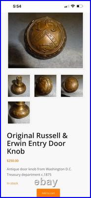 Antique R&E Scales Justice Door Knobs Marble Bookends Brass 1900s Very RARE