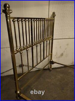 Antique Rare Brass Carved Casting Columns Bed, Fantastic Very Rare Brass Bed