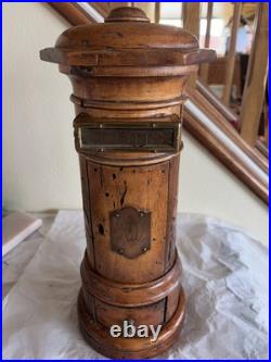 Antique Rare English Victorian Period Country Pillar Form Mailbox Very Nice
