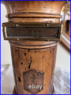 Antique Rare English Victorian Period Country Pillar Form Mailbox Very Nice