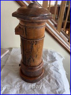 Antique Rare English Victorian Period Country Pillar Form Mailbox Very Nice