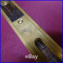 Antique Rare Stanley No 98 Brass Bound 18 Level and Plumb Very Nice Restored