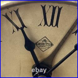 Antique Santiago Brass Desk Clock Mechanical- Alarm Bell Base- Works! Very Rare
