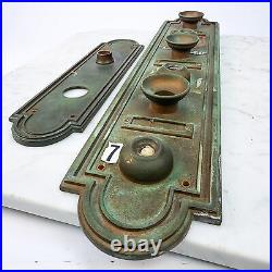 Antique Solid Brass Yale Doorbell Hardware Very Rare Vintage Escutcheons