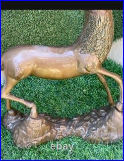 Antique Stag /Deer Brass Statue Large & Very Heavy Rare $540 Free Postage