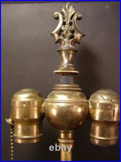 Antique VERY RARE HA Best RED Cut Glass Bronze Gilt Table Lamp Light Fixture WOW