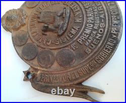 Antique Very Rare Argentina Solid Plaque Safe Plate First Prize Paris 1889 Sign