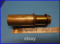 Antique Very Rare Brass Carl Zeiss Eyepiece Ocular Microscope Part As Is #90-15