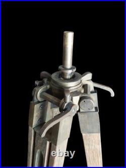 Antique Very Rare Carl Zeiss Military Tripod Brass & Wood