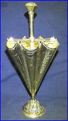 Antique Very Rare Maudoux Dinant Brass Umbrella 10 3/4 Tall, Excellent Cond