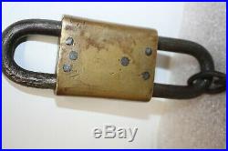 Antique Very Rare PatD APR. 2,1867 Detroit Brass Works Brass & Steel Lock No Key