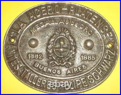 Antique Very Rare Solid Plaque Safe Felipe Schwarz Buenos Aires Argentina