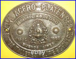 Antique Very Rare Solid Plaque Safe Felipe Schwarz Buenos Aires Argentina