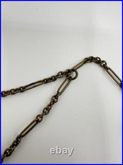 Antique Victorian BF & Co. Blue Glass Woman Necklace 36 Signed VERY RARE READ