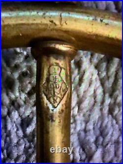 Antique Victorian Circular Brass Folding Hook Kite Mark COLLECTABLE Very Rare