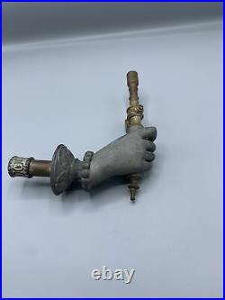 Antique Victorian Ornate Lady's Hand Metal & Brass Gas Valve Very Rare