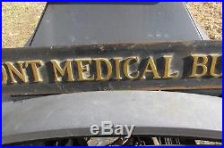 Antique Vintage Beaumont Medical Building Copper Brass Sign Plaque VERY RARE