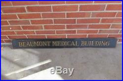 Antique Vintage Beaumont Medical Building Copper Brass Sign Plaque VERY RARE