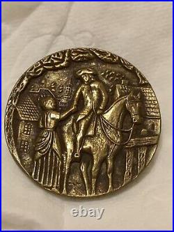 Antique Vintage Two Piece Pressed brass VERY RARE BUTTON