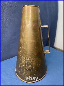 Antique Vintage Very Old Straits Steamship Co Brass Megaphone LifeBoat no. 4 Rare