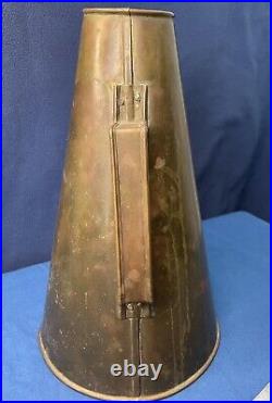 Antique Vintage Very Old Straits Steamship Co Brass Megaphone LifeBoat no. 4 Rare