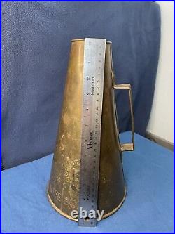 Antique Vintage Very Old Straits Steamship Co Brass Megaphone LifeBoat no. 4 Rare