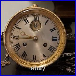 Antique and unusual very rare French alarm drum clock