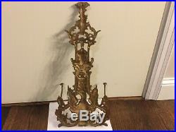 Antique cast brass coat hat hanger very old and nice rare probably one of one