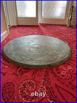 Antique large Persian brass and silvered tray Very Rare Old And Heavy Piece 6KGS
