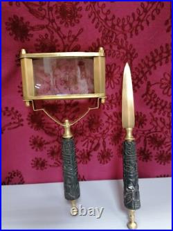 Antique magnifying glass and letter knife very rare top condition