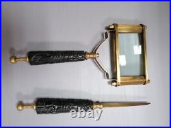 Antique magnifying glass and letter knife very rare top condition