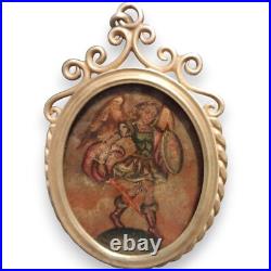 Antique very rare double devotional medallion Spanish Colonial 18 Th 19 Th