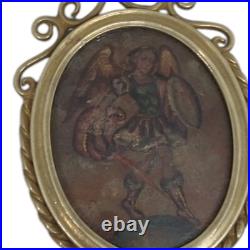 Antique very rare double devotional medallion Spanish Colonial 18 Th 19 Th