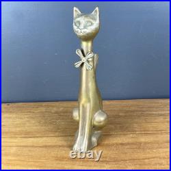 Antiques Brass Casting Art Sculpture Cat Home Decor Very Large 40cm Tall Rare