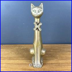 Antiques Brass Casting Art Sculpture Cat Home Decor Very Large 40cm Tall Rare