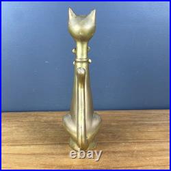 Antiques Brass Casting Art Sculpture Cat Home Decor Very Large 40cm Tall Rare