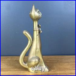 Antiques Brass Casting Art Sculpture Cat Home Decor Very Large 40cm Tall Rare