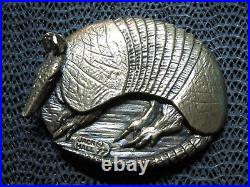 Armadillo Cut Out Brass Hippie Belt Buckle! Vintage! Very Rare! Jack Hall! 1977