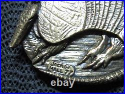 Armadillo Cut Out Brass Hippie Belt Buckle! Vintage! Very Rare! Jack Hall! 1977