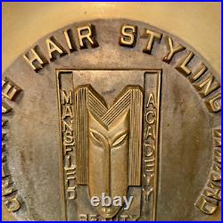 Art Deco Mansfield Beauty Academy Hair Styling Award brass 12 large VERY RARE