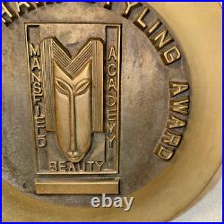 Art Deco Mansfield Beauty Academy Hair Styling Award brass 12 large VERY RARE