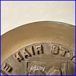 Art Deco Mansfield Beauty Academy Hair Styling Award brass 12 large VERY RARE Art Deco Mansfield Beauty Academy Hair Styling Award brass 12 large VERY RARE