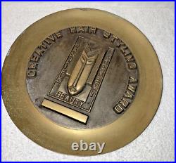 Art Deco Mansfield Beauty Academy Hair Styling Award brass 12 large VERY RARE
