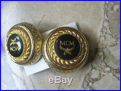 Authentic MCM- EARCLIPS in goldtone, a VERY RARE item - NEW condition